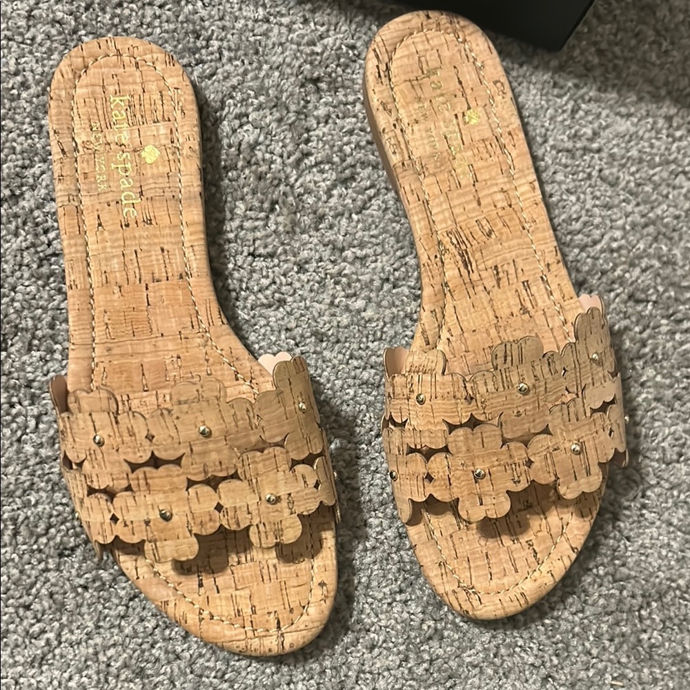 Kate Spade Tan Sandals with Cork Texture